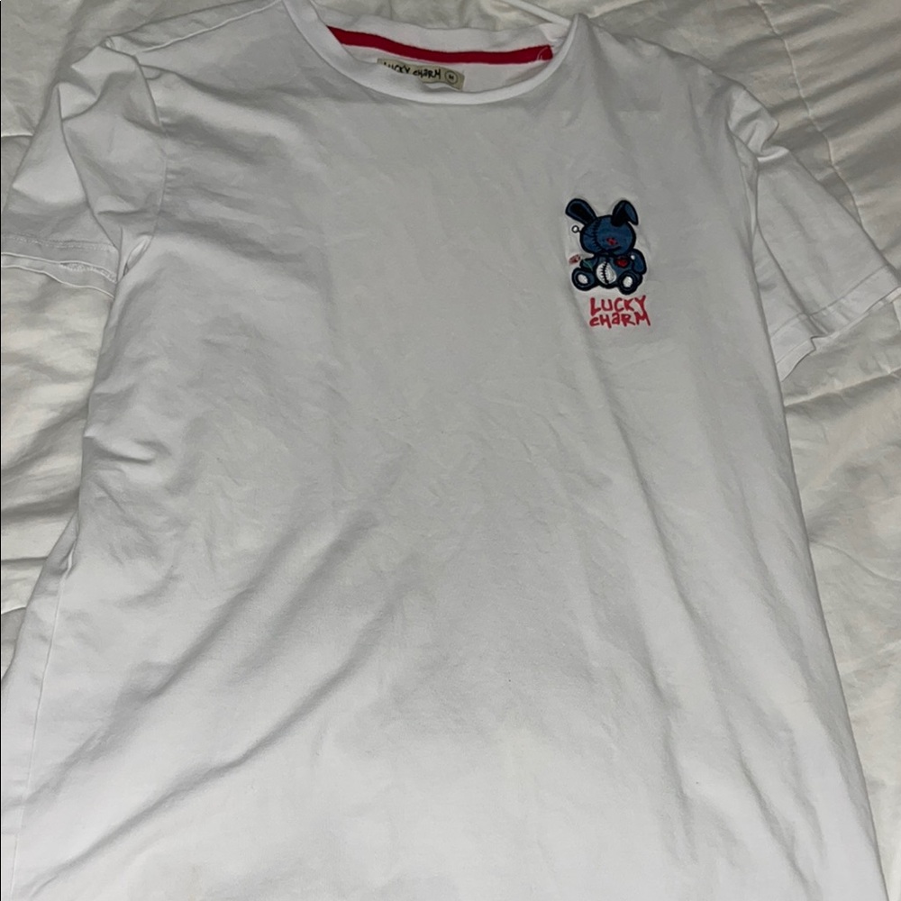 Lucky Brand White Tee with Blue Graphic